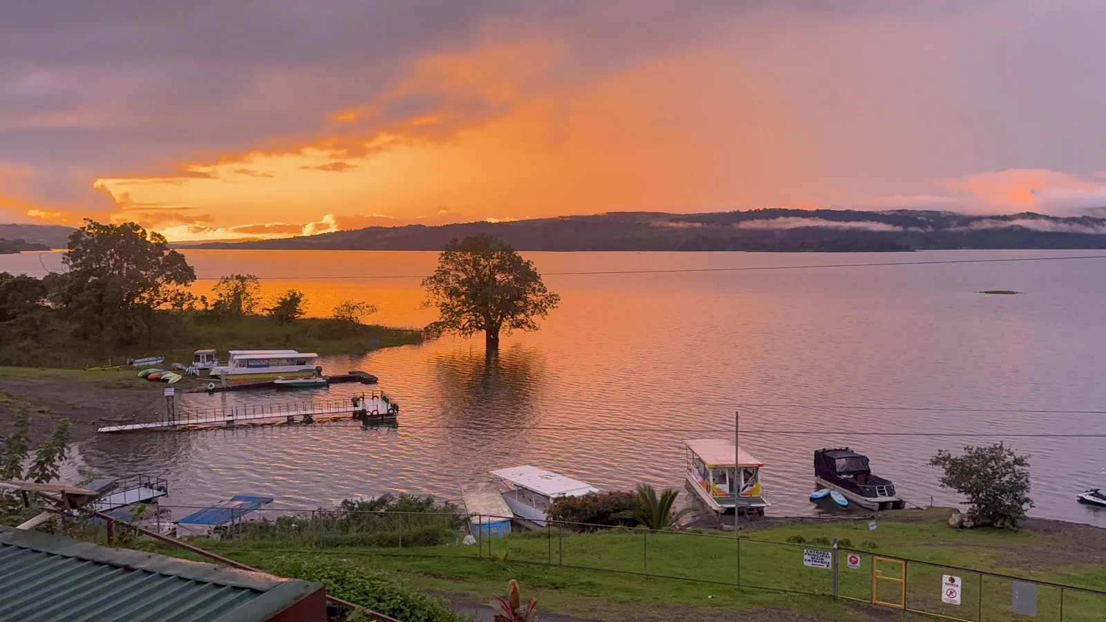 Lake Sunset Golden Glow